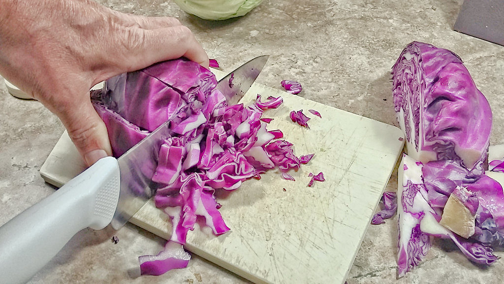 low sodium coleslaw chopping cabbage