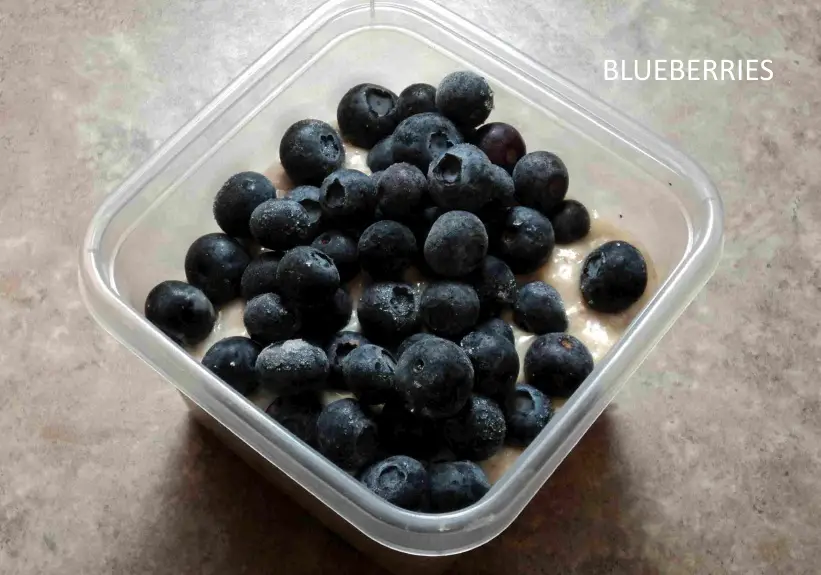 Low sodium overnight oats with blueberries