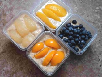 Low sodium overnight oats with fruit