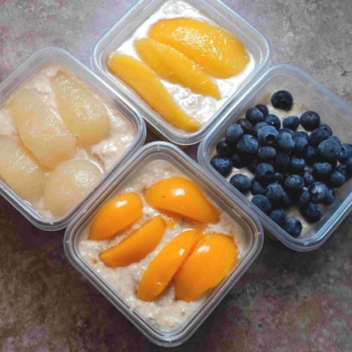 Low sodium overnight oats with fruit