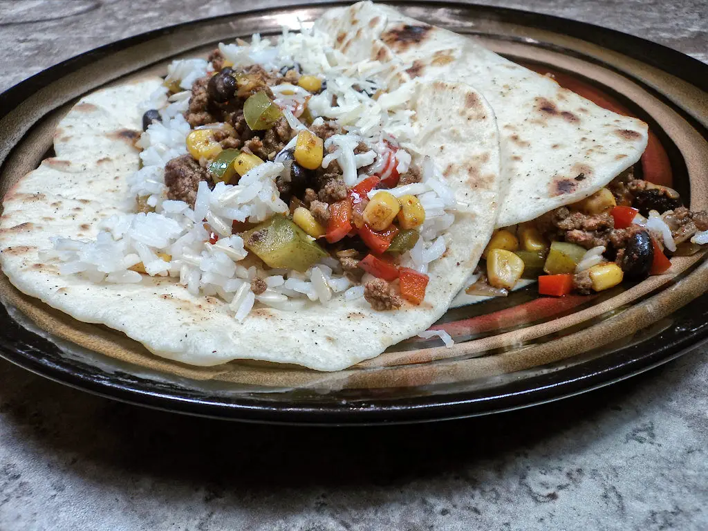 southwestern tortilla wrap ready for sour cream