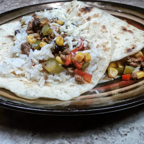 southwestern tortilla wrap ready for sour cream