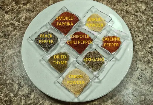 No sodium blackened spices in ingredient cups.