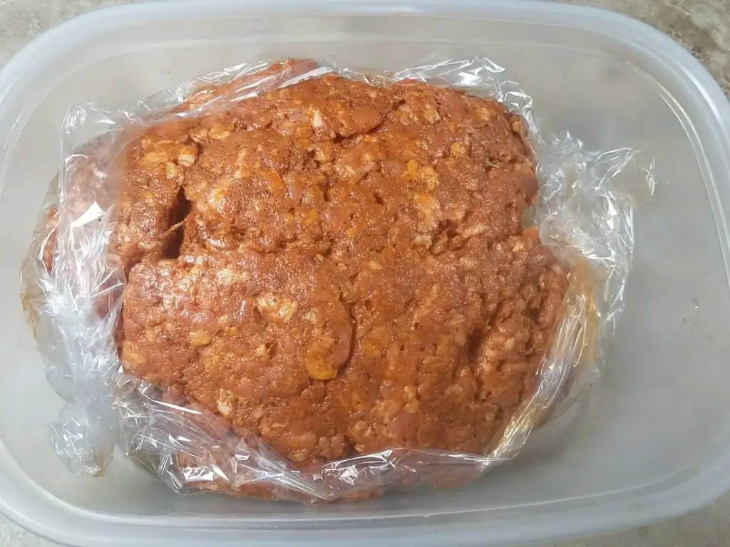 low sodium pork chorizo mixed cover and refrigerate