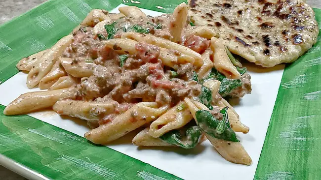 creamy beef pasta instant pot meal