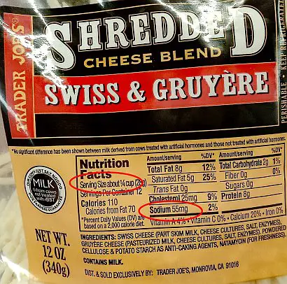 low sodium trader joe shredded cheese