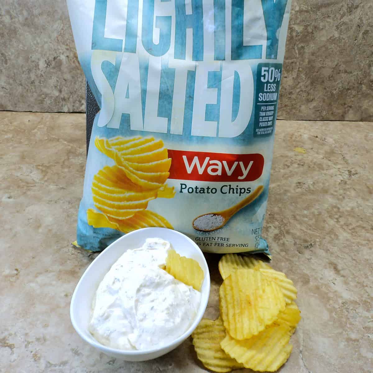 Low sodium french onion dip with bag of chips