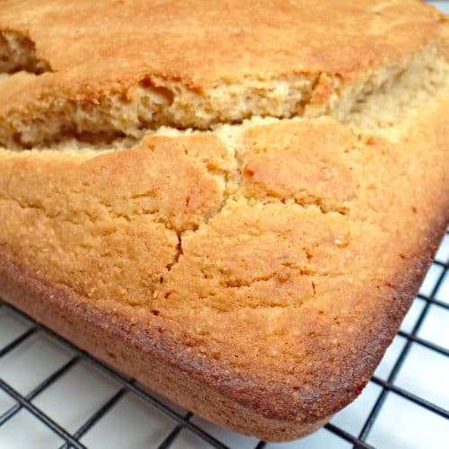 Low sodium cornbread on-cooling rack