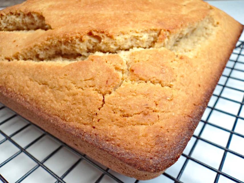 Low sodium cornbread on-cooling rack