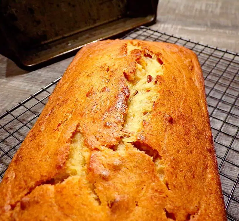 Loaf of low sodium banana bread