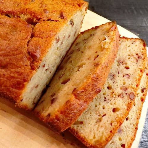 Low sodium banana bread sliced