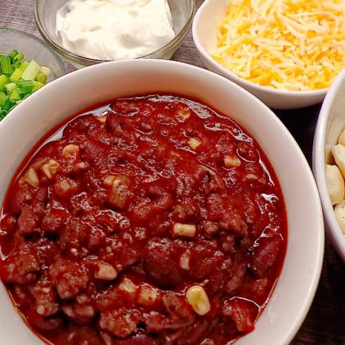 Low sodium chili with sides