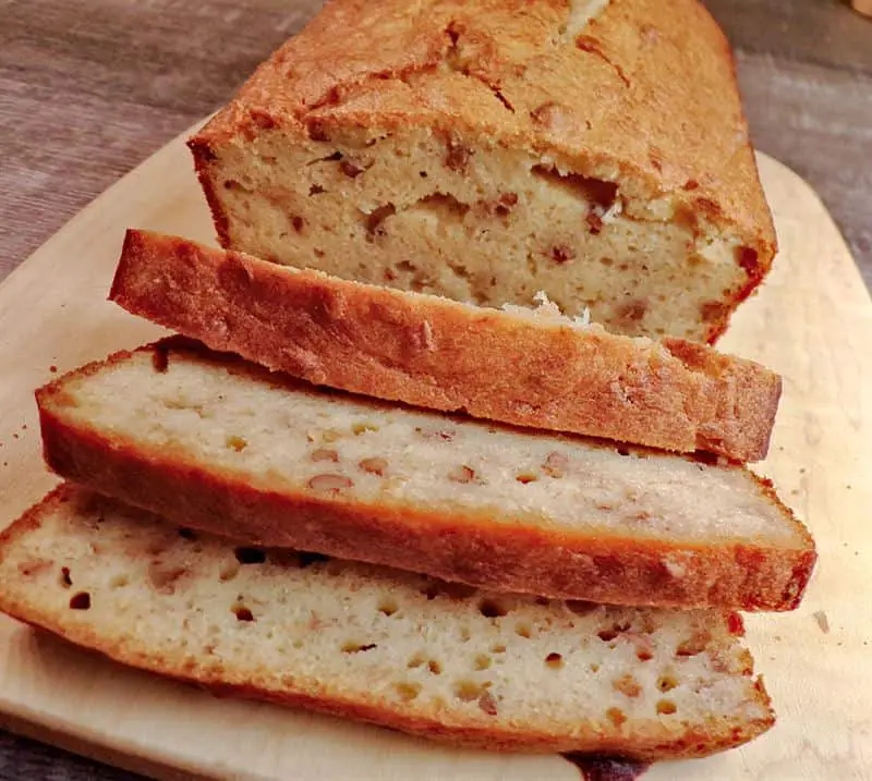 Moist low sodium banana bread slices