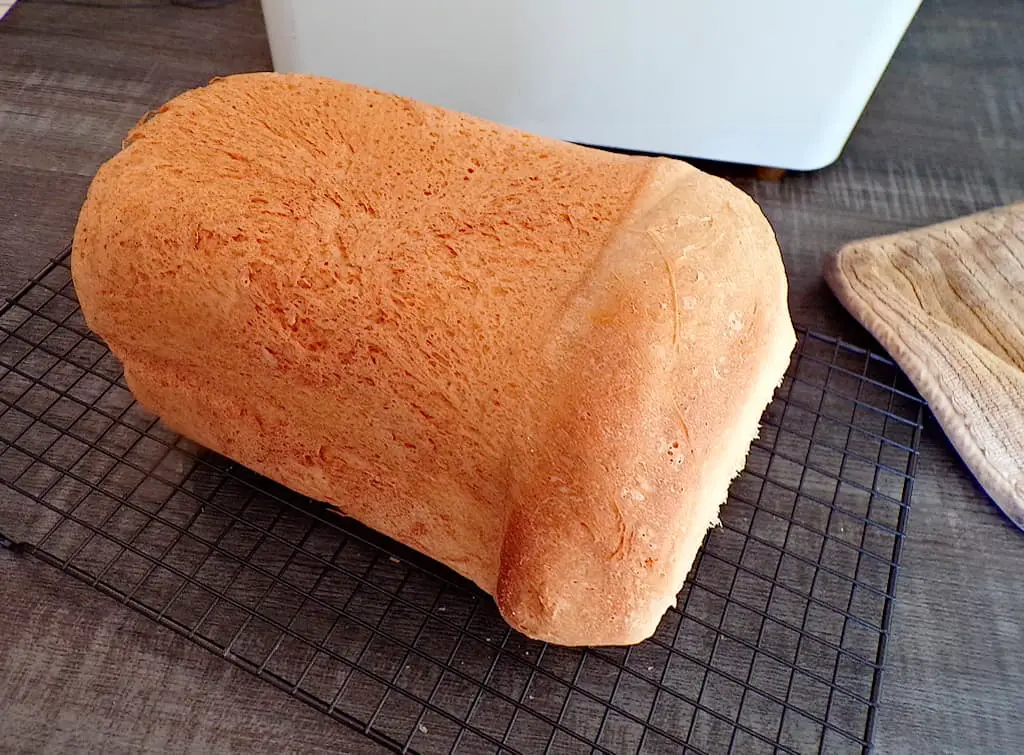 Sandwich bread on cooling rack