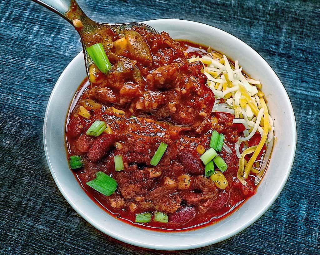 Spoonful of low sodium chili
