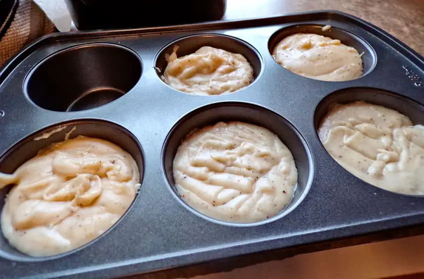 Pour in muffin tins for-freezing