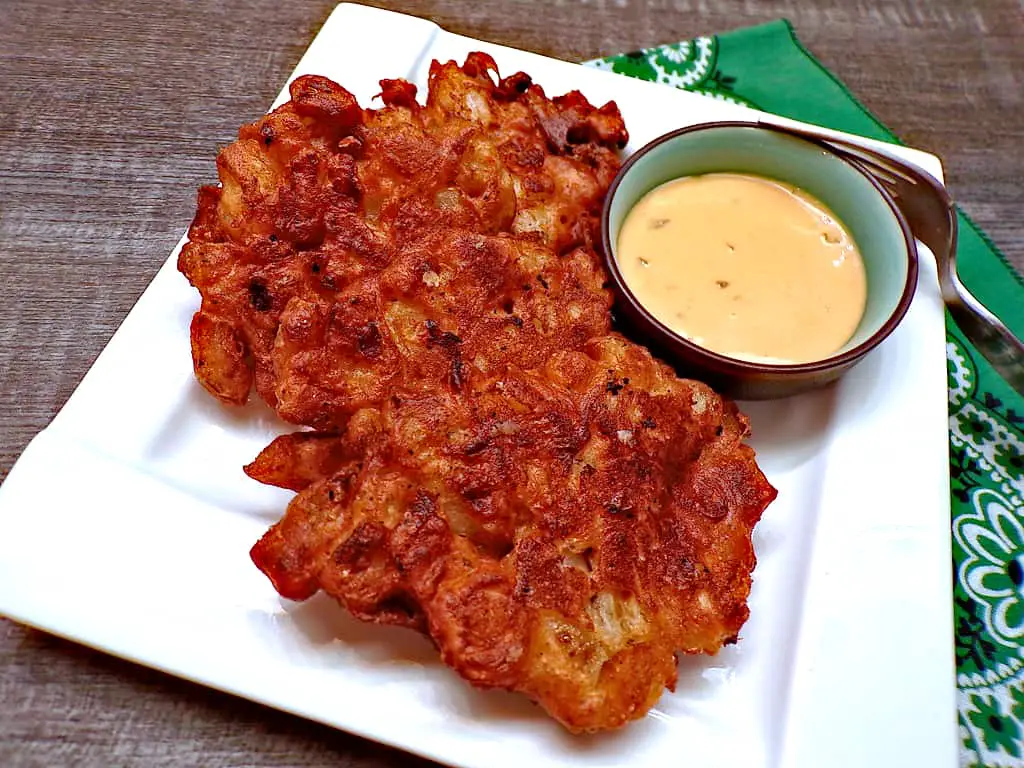 Low sodium onion fritter tastes like bloomin onion