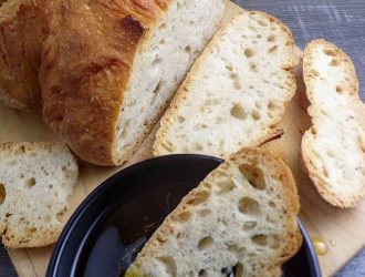 Artisan bread with olive-oil dip