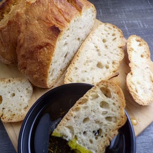 Artisan bread with olive-oil dip