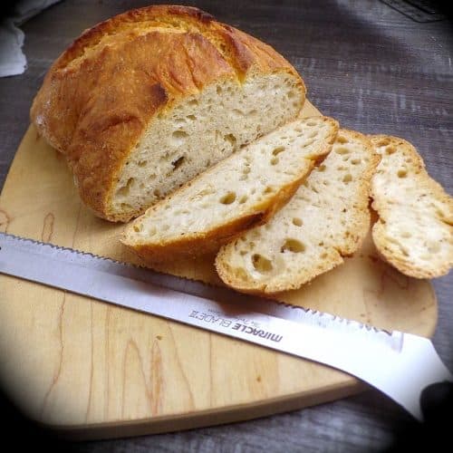 Low sodium artisan bread goes great with stew