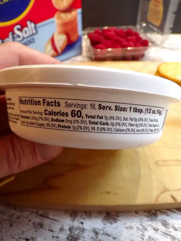 Mascarpone nutrition label