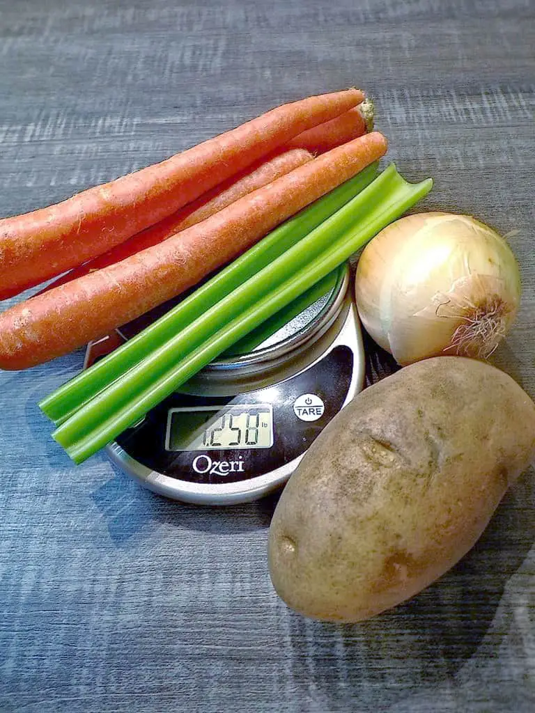 Vegetable ingredients for beef stew