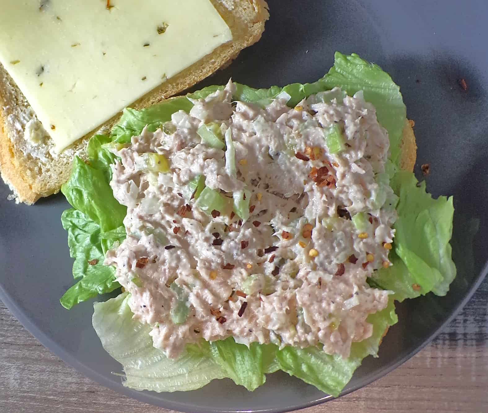 Tuna fish salad on my low sodium white bread