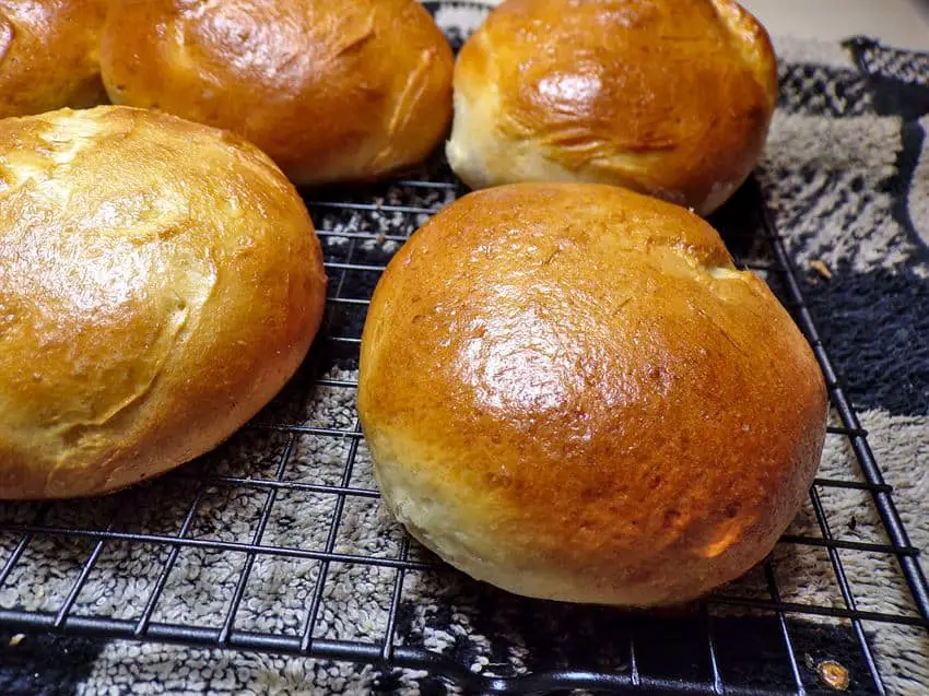 Golden brown hamburger bun