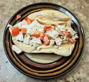 Tzatziki lemon dill chicken on homemade pita