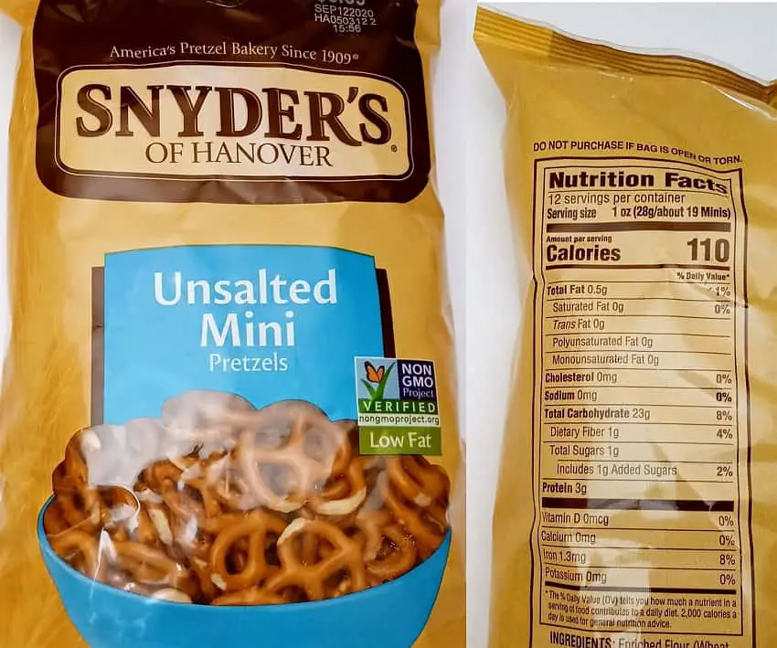 Unsalted pretzels