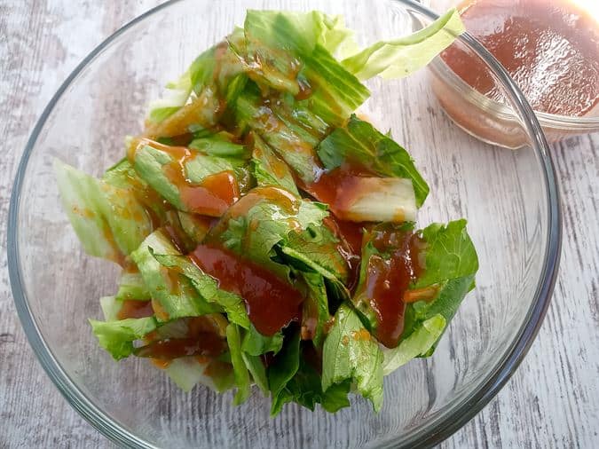 French dressing on salad