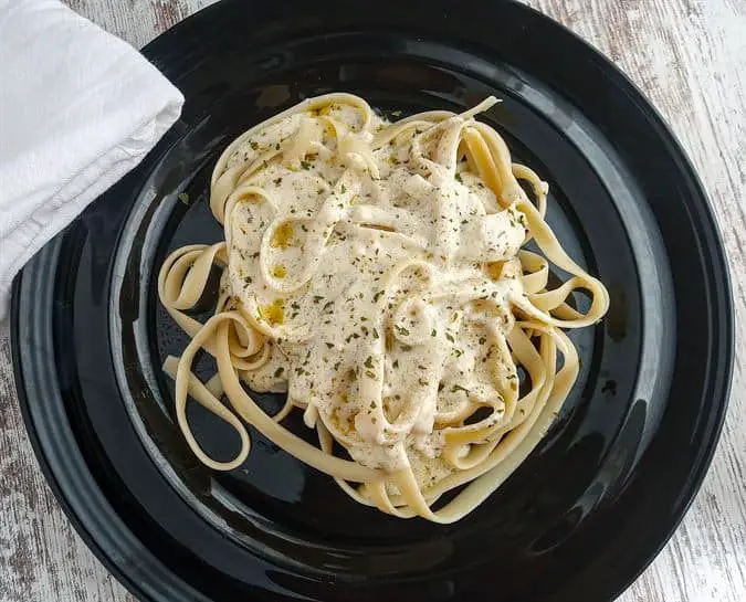 A plated Fettuccine Alfredo