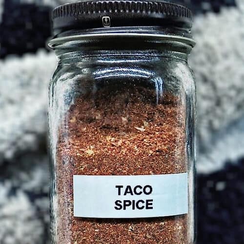 No Sodium taco spice in storage jar