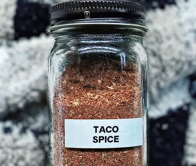 No Sodium taco spice in storage jar