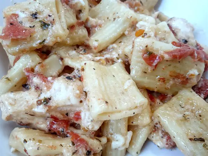 Low sodium chicken pasta with Italian dressing