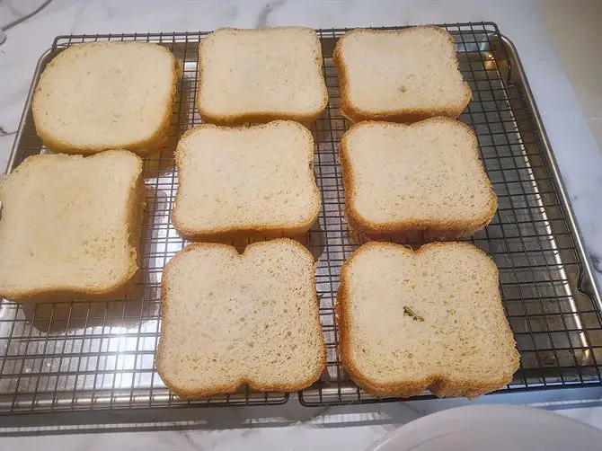 Bread ready for drying in oven