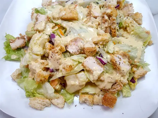 Salad with Caesar dressing