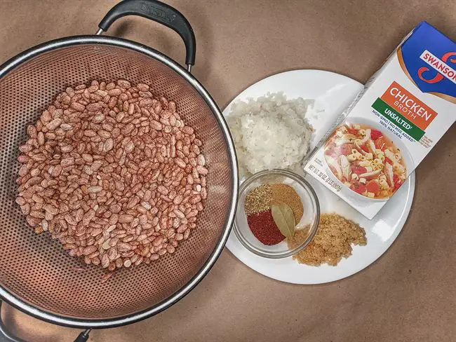 Ingredients for low sodium refried beans