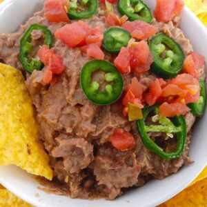 Low sodium refried beans featured