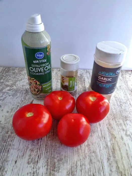 Ingredients-for-roasted-tomatoes Ingredients for low ssodium roasted tomatoes