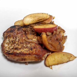 Low Sodium Pork Chops Apples and Onions featured