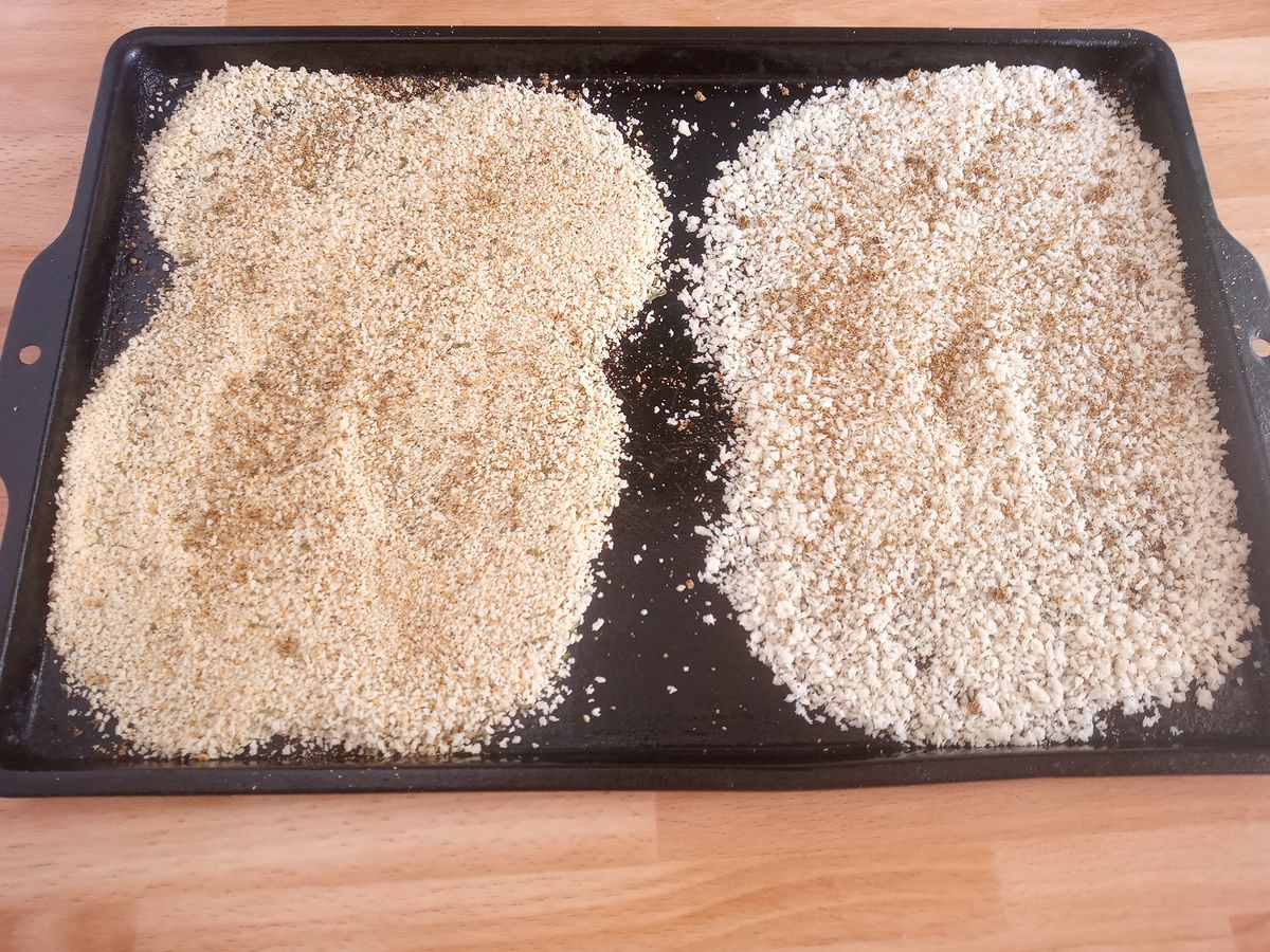 Panko and 4C beadcrumbs ready to toast