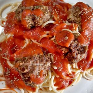 Low sodium Italian meatball spaghetti