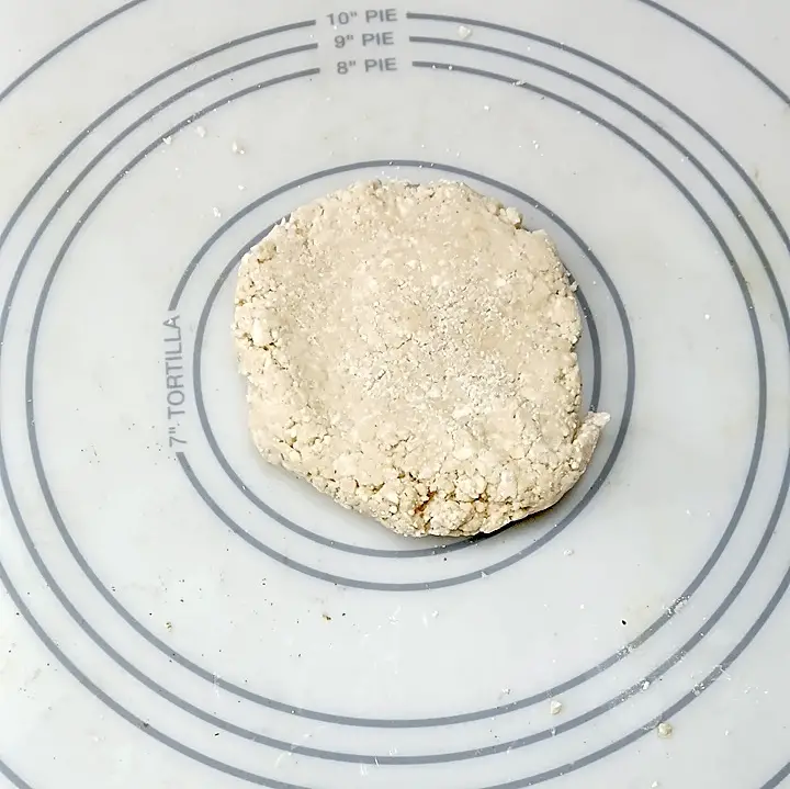 low sodium pumpkin pie formed dough ready to roll