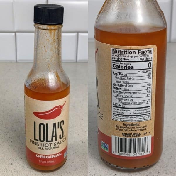 Lola's Fine Hot Sauce product shot.