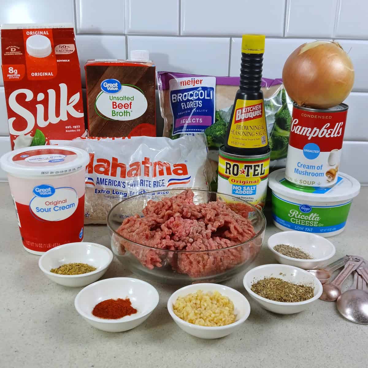 low sodium Ground Beef and Rice Casserole ingredients